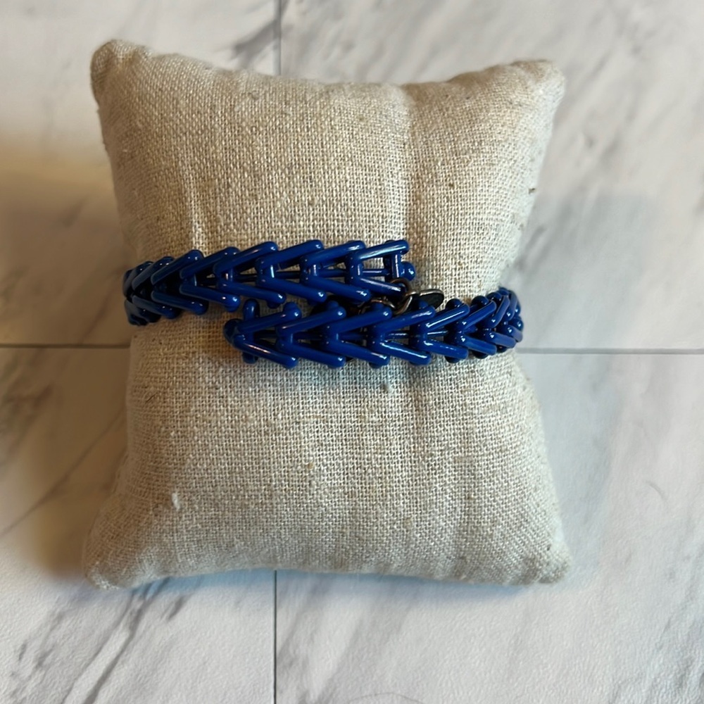 Alex and Ani Blue metal bracelet navy jewelry wrap around